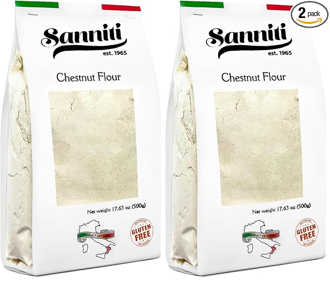 Sanniti Italian Gluten Free Chestnut Flour, 500 grams (Pack of 2)