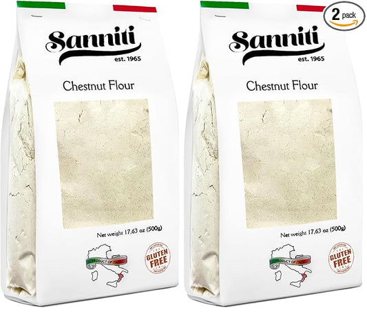 Sanniti Italian Gluten Free Chestnut Flour, 500 grams (Pack of 2)