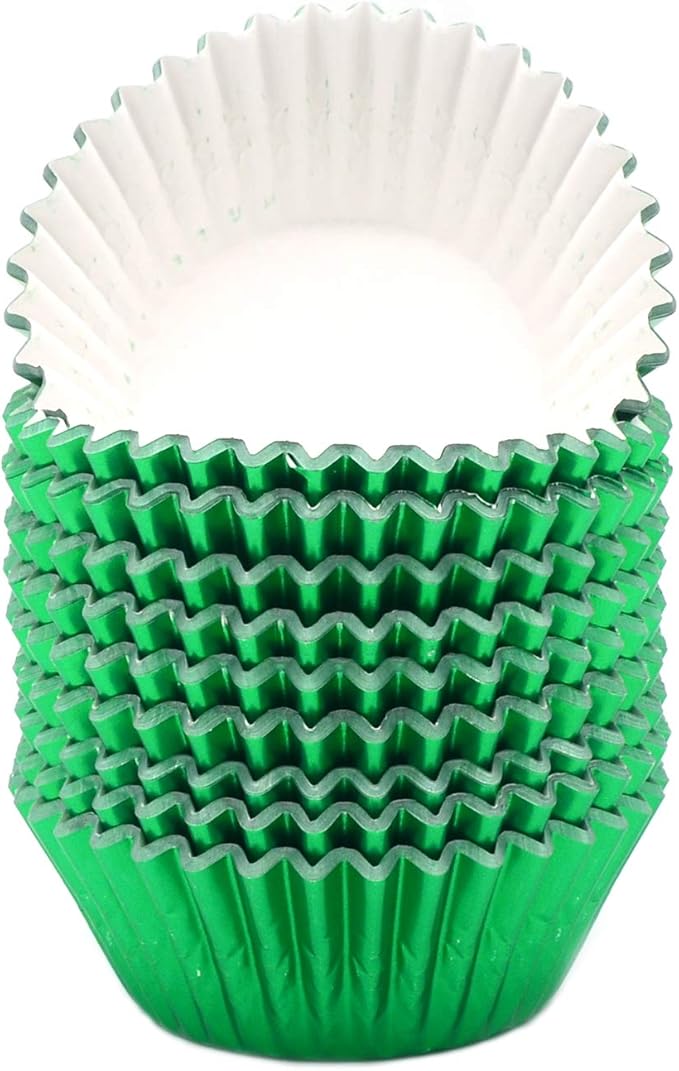 Standard Green Foil Cupcake Liners Muffin Baking Cups for Party and More, 200-Count