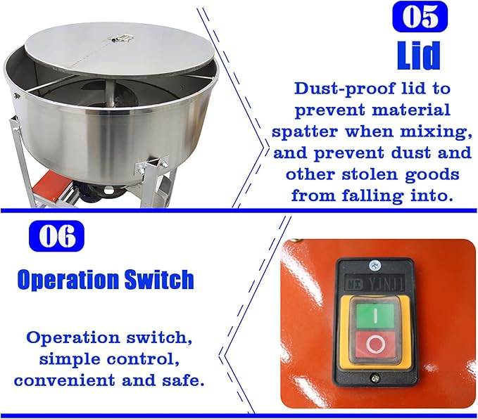 330Lbs SS Feed Mixer Granular Plastic Mixer Household Farm Equipment Mixing Machines 110V 3KW