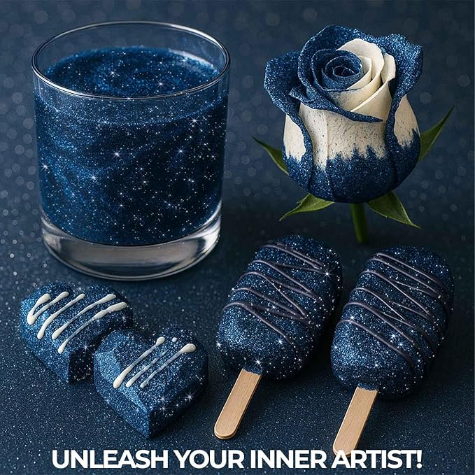 Bulk (20g) Navy Blue Edible Glitter for Drinks Edible Glitter for Cakes, Drink Glitters, Shimmering Navy Blue Glitters Cake Decorations Shimmer for Strawberries, Cocktail Drinks
