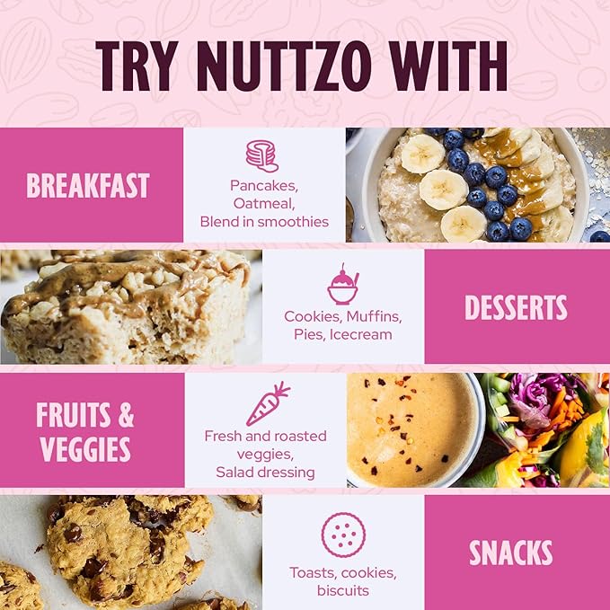 NuttZo Natural Power Fuel 7 Nuts and Seeds Butter, Crunchy, Paleo and Keto Friendly, Peanut and Gluten Free, Kosher, No Added Sugar or Oil, 12 oz Jar