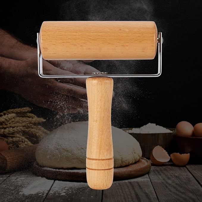 Small Rolling Pin, Pizza Dough Roller, Non Stick Wood Pastry Roller, Kitchen Wooden Rolling Pins for Baking Cooking Cookie Bread Tortilla Dumpling Fondant Clay (Style 3)