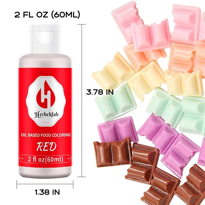 Red Oil Based Food Coloring – 2 fl oz Professional Grade Concentrated Oil Food Dye for Melting Chocolate, Candy Melts, Cake Pops, Strawberries & Baking