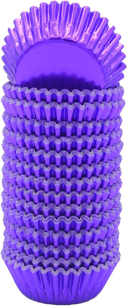 Mini Purple Foil Cupcake Liners Muffin Baking Cups for Party and More, 300-Count