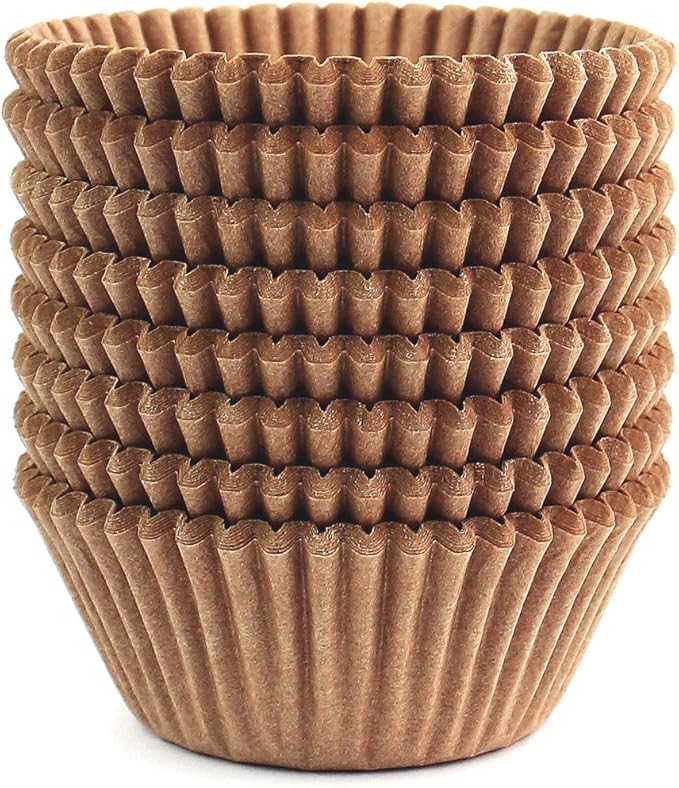 Eoonfirst Standard Size Baking Cups Food-Grade Greaseproof Paper Cupcake Liners 200 Pcs (Natural)