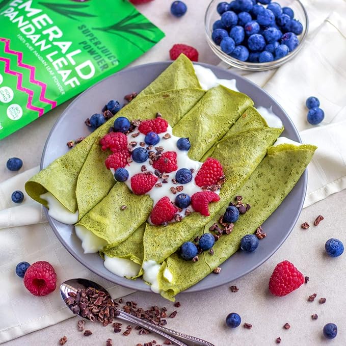 Suncore Foods Emerald Pandan Leaf Powder, Green Food Coloring Powder, Gluten-Free, Non-GMO, 3.5oz (2 Pack)