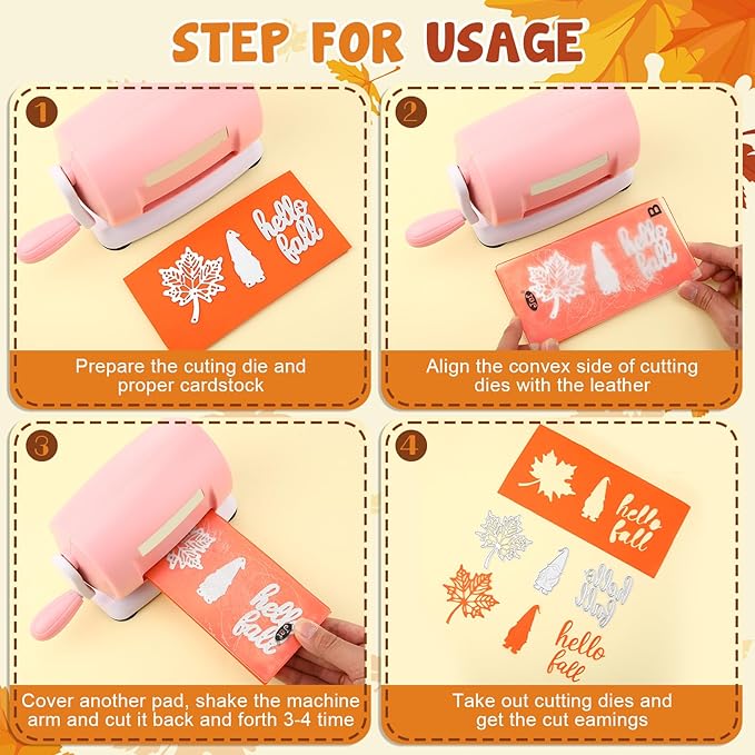 Otoolling 12 Pcs Thanksgiving Fall Metal Die Cuts for Card Making Hello Fall Maple Leaf Pumpkin Hazelnut Squirrel Corn Embossing Stencils for Autumn DIY Scrapbooking Craft Decorations