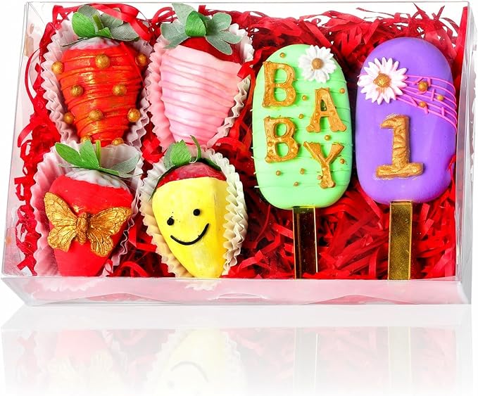 10pcs 8x5x2Inches Plastic Clear Bakery Boxes Cookies Chocolate Covered Strawberries Boxes Cake Truffle Box Cakesickle Box Treat Box for Christmas Valentine's Mother's Day