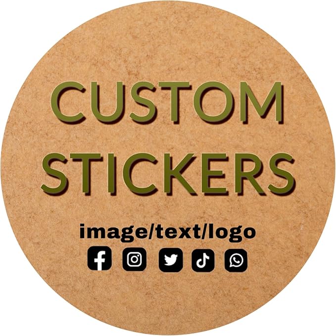 Alaiay 100-500pcs Custom Stickers Kraft Paper Personalized Labels for Canning Bottles, Storage Bins, Baking, Jars, Gift Tags, Homemade Products, Round