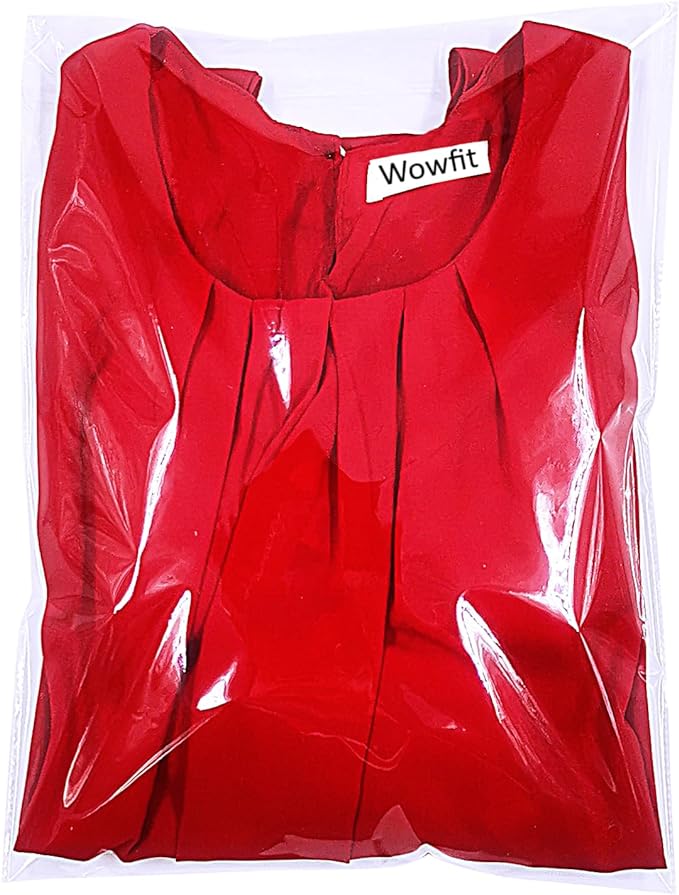 Wowfit 200 Count 10x13 Inch Clear Cellophane Plastic Bags, Resealable Self-Sealing Cello Bags Great for Clothes, Shirts, Pants, Foods, Flyers, More (10 x 13 with Reinforced Sides)