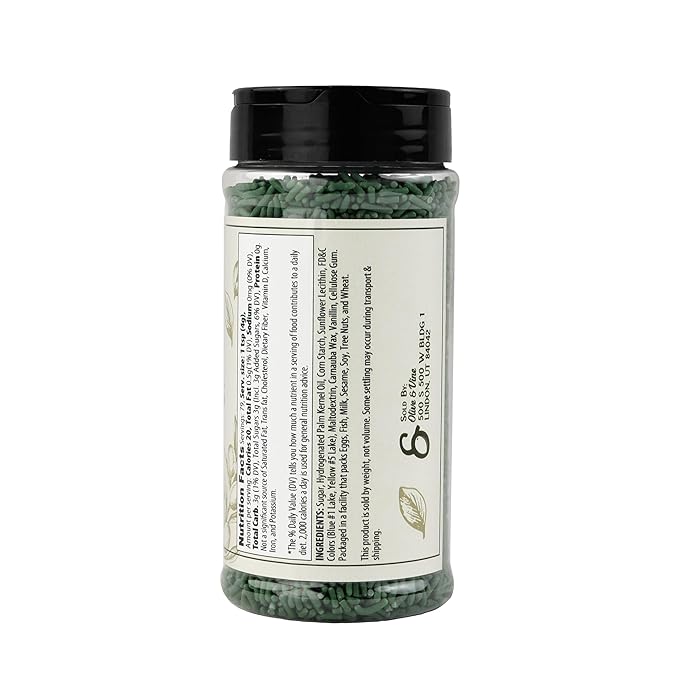 Olive & Vine Green Sprinkles, Vibrant Color, For Baking & Desserts, Rich Tradition, Authentic Taste, For Global Recipes (11.02)