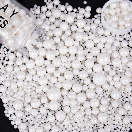 Sprinkles for Cake Decorating, 4.6oz Pearl White Sprinkles for Ice Cream, Cupcake, Baking, Cookies, Cake Toppings