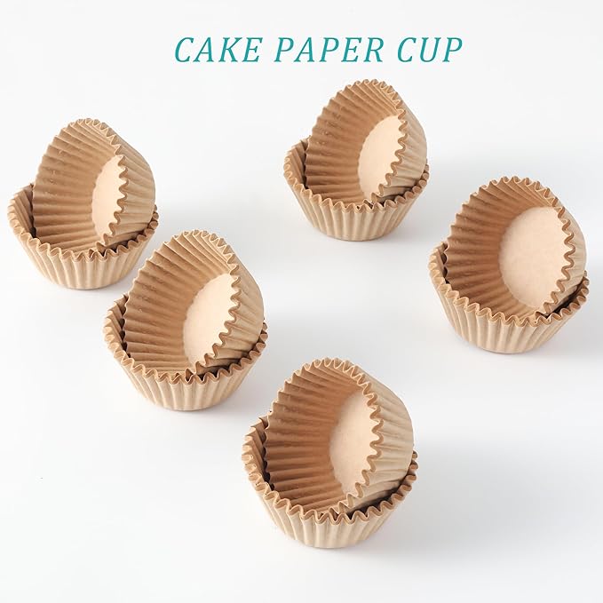 1000 Count White Paper Cupcake Liners, Standard Size 1.4 Inch, Unbleached Baking Cups for Muffins and Cupcakes (Brown, 1.4 Inch)