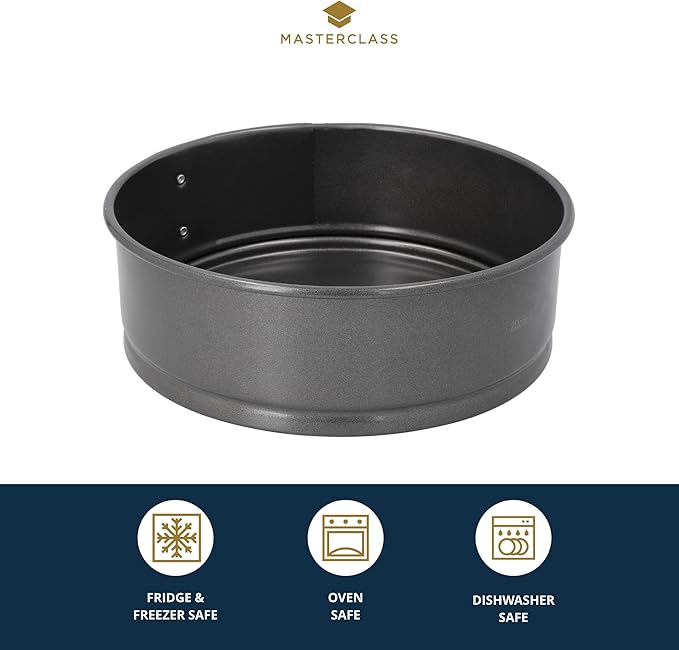 Kitchen Craft Master Class Non-Stick 20cm/8" Springform Round Cake Pan Tin KCMCHB19