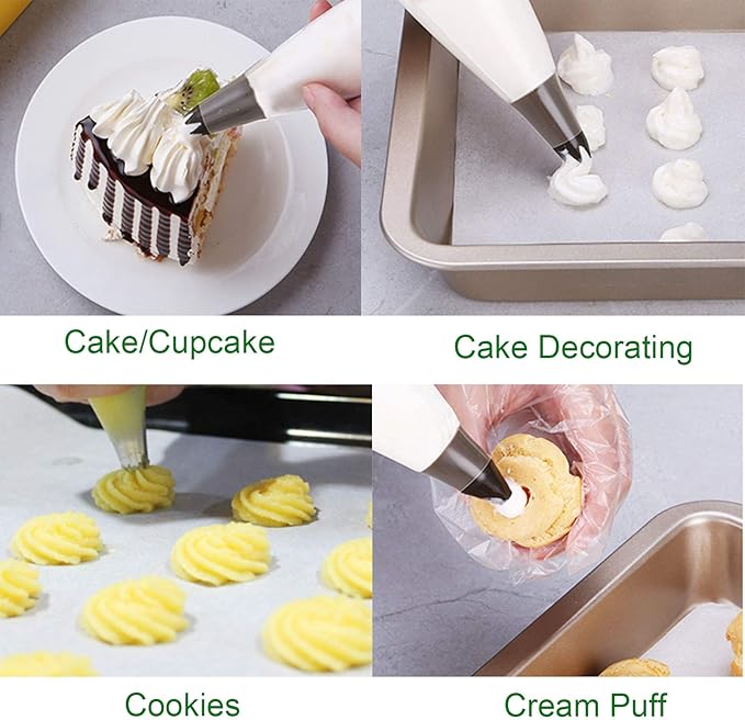 Piping Bags Disposable-100Pcs 16Inch Pastry Bags for Royal Icing and Cake Decorating-Thickened,Non-slip for all Your Frosting Piping Needs,Cakance