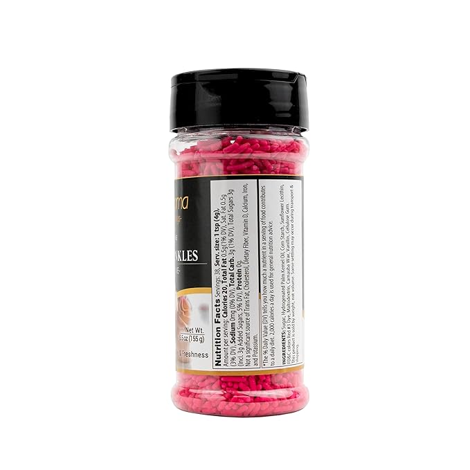 GranAroma Pink Sprinkles, Decorative, Cakes & Cupcakes (Pink, 5.5 Ounce)