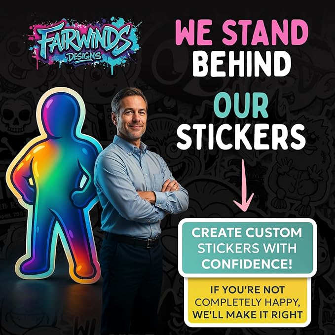 Custom Stickers Bulk | Upload Your Logo | 25-1000 | Sizes 2 inch to 12 inches | Waterproof Sticker Personalized | Decals for Water Bottle Laptop Car Truck Kids Students or Business Logo