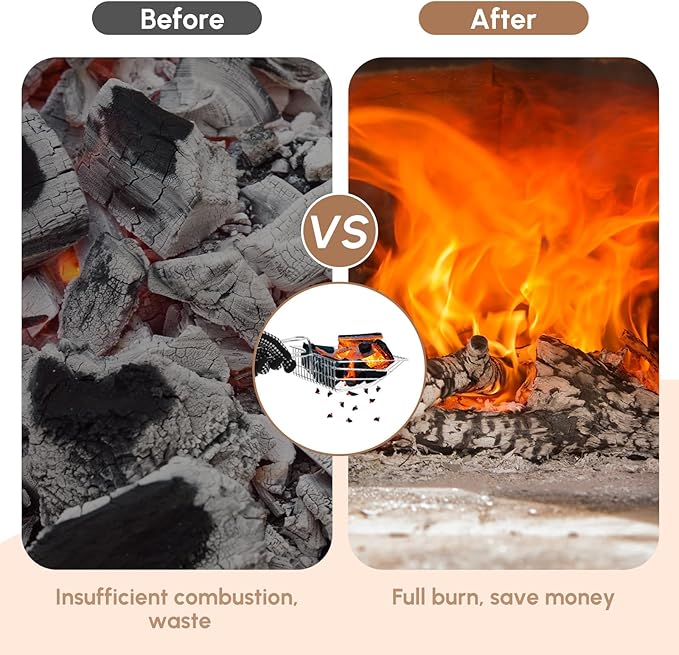 3 Pcs Fireplace Ash Sifter Oven Shovel Hollow Out Ember Recovery Tool Shovel Heat Resistant Silicone Glove Brush Scoop Charcoal(Classic,Stainless Steel)