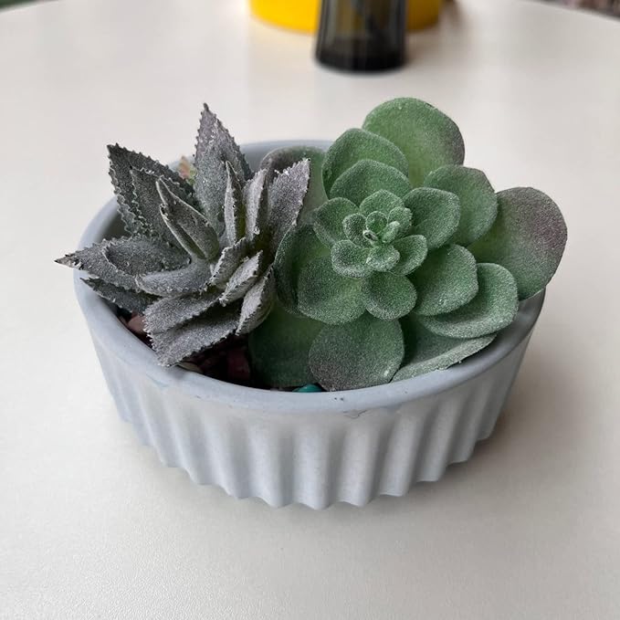 Round Vertical Striped Flower Pot Silicone Mold Succulent Planter Vase Concrete Mold Plaster Epoxy Resin Cement Clay Storage Box Mould
