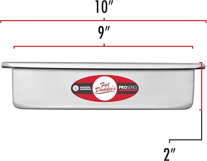 Fat Daddio's POB-9132 Sheet Cake Pan, 9 x 13 x 2 Inch, Silver
