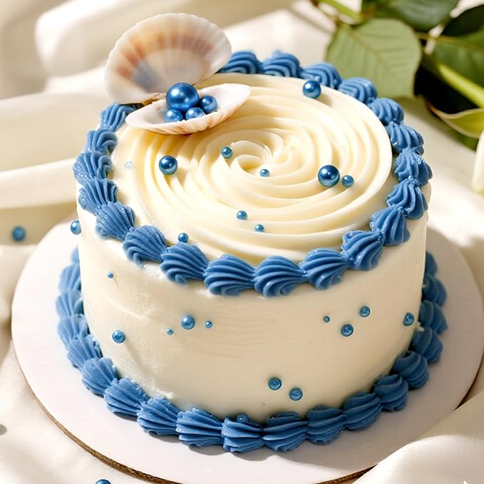 Deep Blue Pearl Sugar Sprinkles, Edible Candy Pearls, 150g/5.29oz, Blue Sprinkles for Cake Decorating, Baking Cake Decorations, Cupcakes, Foodgrade Toppers, Wedding Party Chirstmas Supplies