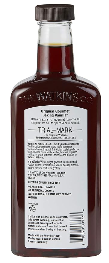 Watkins Pure Almond Extract, 11 oz and Watkins All Natural Original Gourmet Baking Vanilla, with Pure Vanilla Extract, 11 Fl Oz Bundle