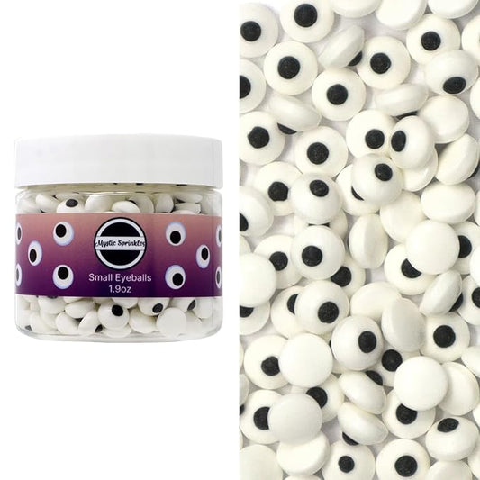 Mystic Sprinkles Halloween Candy Shape Sprinkles (Small Eyeballs, 2oz Jars)