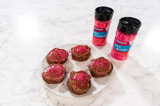 Bakerpan Pink Jimmies Sprinkles - 6 Ounces Pink Sprinkles for Cake Decorating - Edible Sprinkles for Cupcakes, Ice Cream, Cake Decorations (Made in USA)