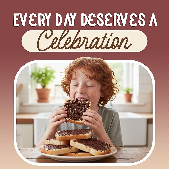 Snackathon Sprinkles for Baking & Decorating, Chocolate Sprinkles, 2.2 LB Bulk Brown Jimmies in Resealable Pouch – Rich Cocoa Flavor for Cupcakes, Cookies, and Desserts
