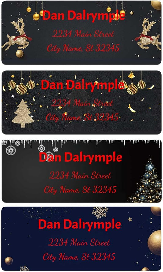 Personalized Address Labels mailing Labels Stickers Personalized Christmas Stickers 150pcs in Paper, Vinyl, Kraft Paper, Clear Material 0.75inchx2.5inch(Style 9)