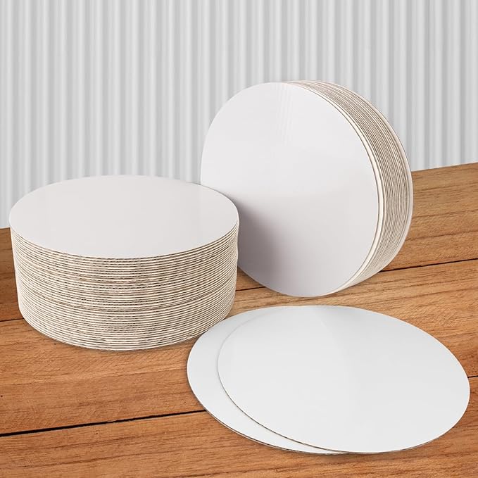 58 Pack White Cake Boards, 12 Inch Round Cake Circles, Premium Disposable Cake Plate for Baking & Decorating, Cardboard Cake Rounds, Cake Base Board