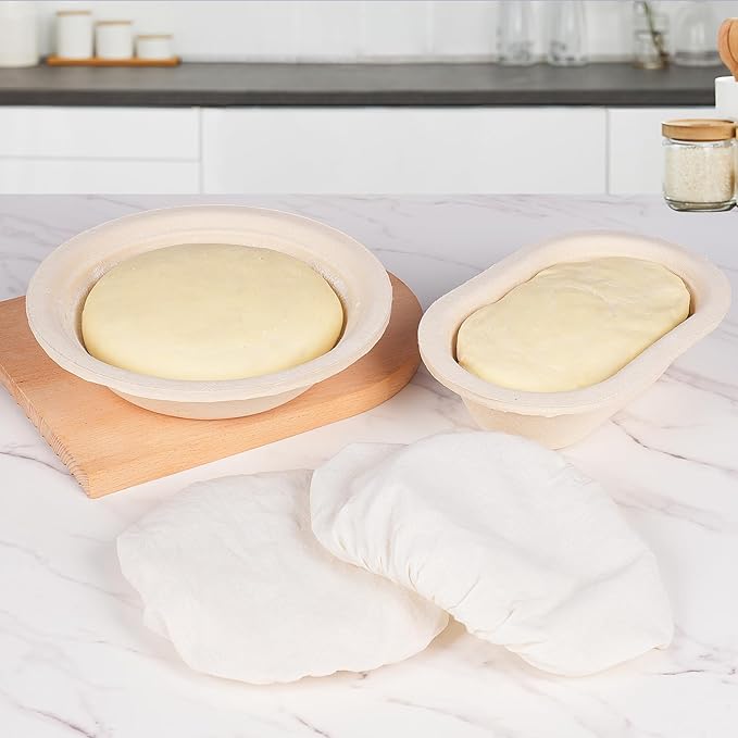 Non-Stick 11‘’ Oval Wood Pulp Banneton Bread Proofing Basket, Sourdough Banneton Basket, Bread Making Tool Brotform Sourdough Bread Baking Supplies