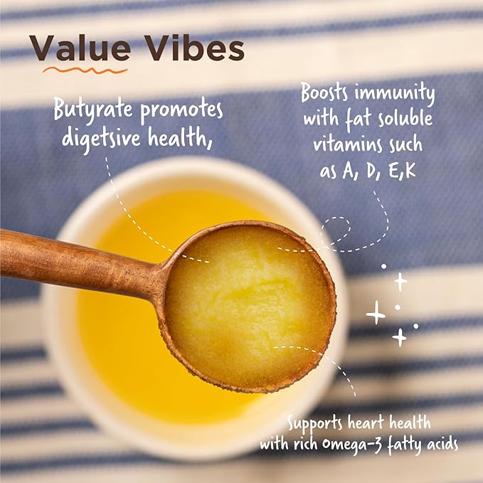 A2 Ghee Butter Organic Grass Fed from Gir Cow | Gut Friendly | Healthy Butter Alternative | Non-GMO, Lactose-Free, Keto Friendly – 2lb from Two Brothers Organic Farms