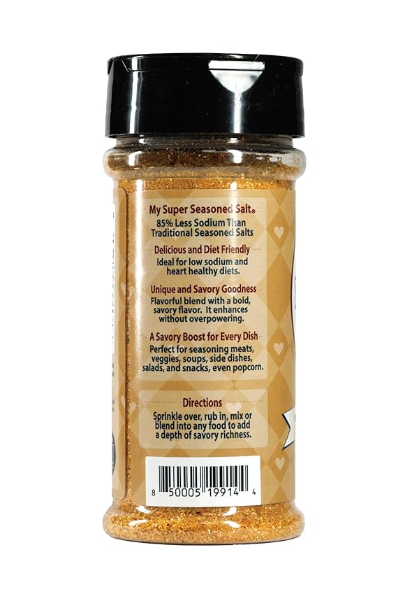 My SUPER SALT® Seasoned – Functional All-Purpose Salt Substitute - 85% Less Sodium - Everyday Flavor with Smart Mineral Support - 6 oz