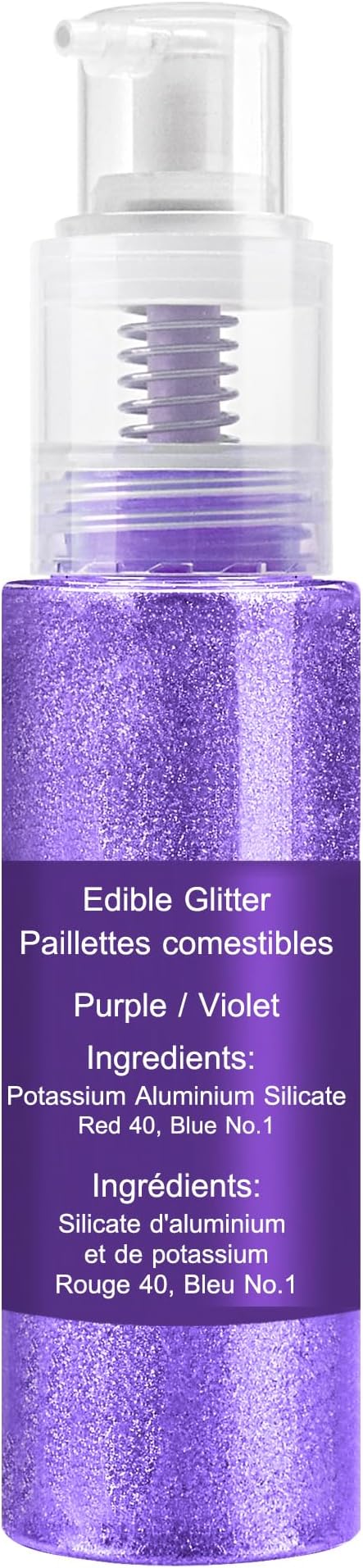 Edible Glitter Spray - 22g Edible Luster Dust Metallic Food Grade Glitter for Drinks, Cake Decorating, Baking - Edible Food Coloring Powder Shimmer Glitter for Cocktail, Icing, Candy (Purple)