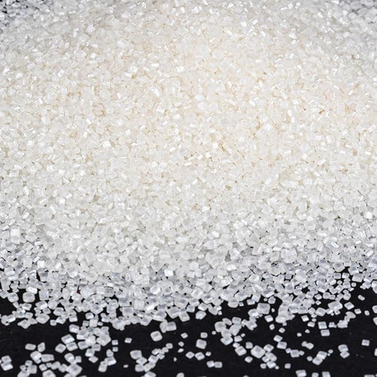 Twisweet White Sprinkles, Edible Sanding Sugar Crystals for Cake Decorating, Extra Fine Candy Sprinkles for Baking, Cupcake Topping Ice Cream Donut Cookies Decoration, Wedding Party Christmas Supplies (150g/5.3oz)
