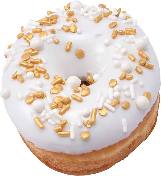 DecoPac Gold Celebration Wishes Fusion Mix Sprinkles, 26oz, Shaped Candy Sprinkles in Handheld Container, Edible Decorations For Celebration Cakes, Cupcakes, Cookies and Donuts
