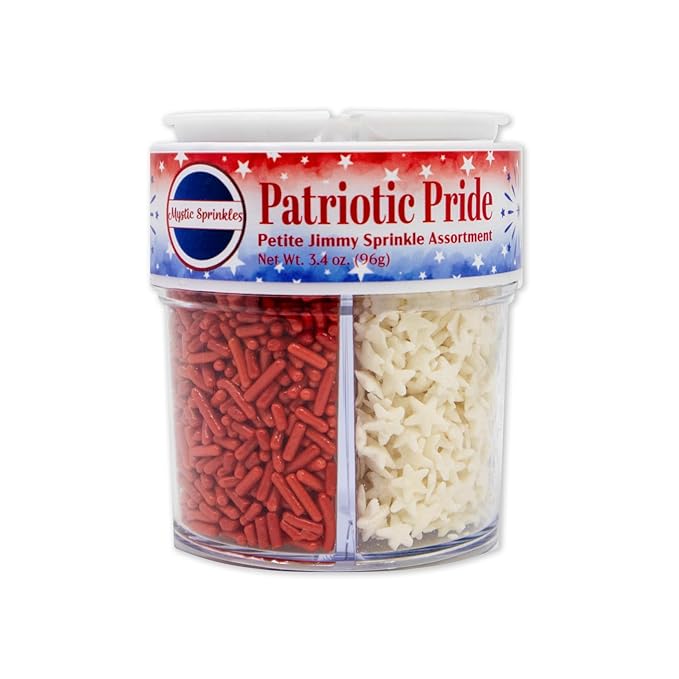 Mystic Sprinkles 4 Cell Sprinkle Assortments (Patriotic Pride Jimmy, Petite)