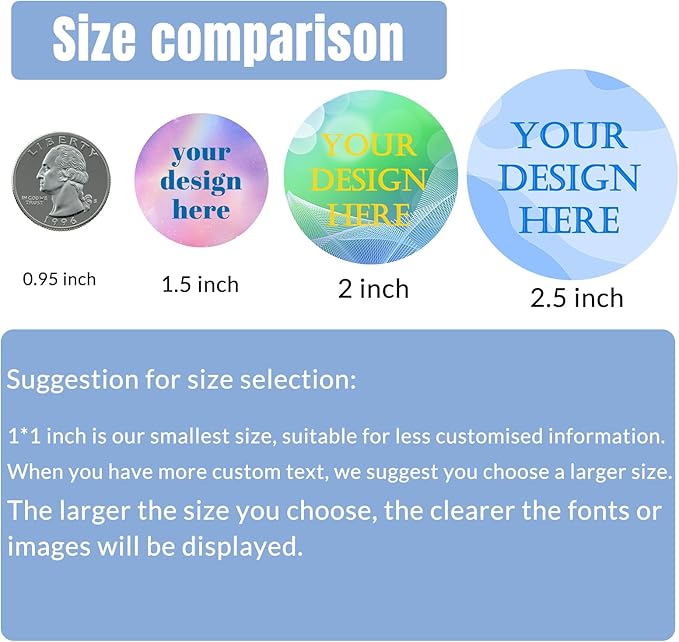 100,150PCS Custom Stickers for Business Logo Personalized Labels with Any Image Logo and Text Customized Stickers for Thank You Business (Round)