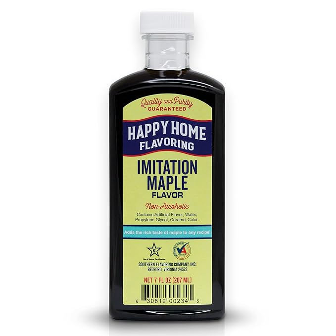 Happy Home Imitation Maple Flavoring, Non-Alcoholic, Certified Kosher, 7 oz.