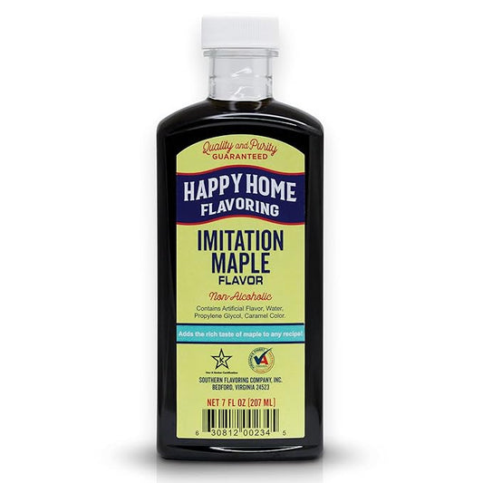 Happy Home Imitation Maple Flavoring, Non-Alcoholic, Certified Kosher, 7 oz.