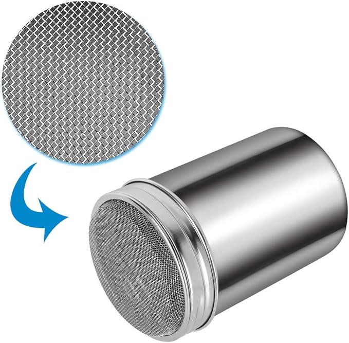 Accmor 2 Pack Powdered Sugar Shaker Duster, Cinnamon Shaker Flour Sifter, Fine Mesh Stainless Steel Dredge for Baking Soda Flour Cinnamon Cocoa