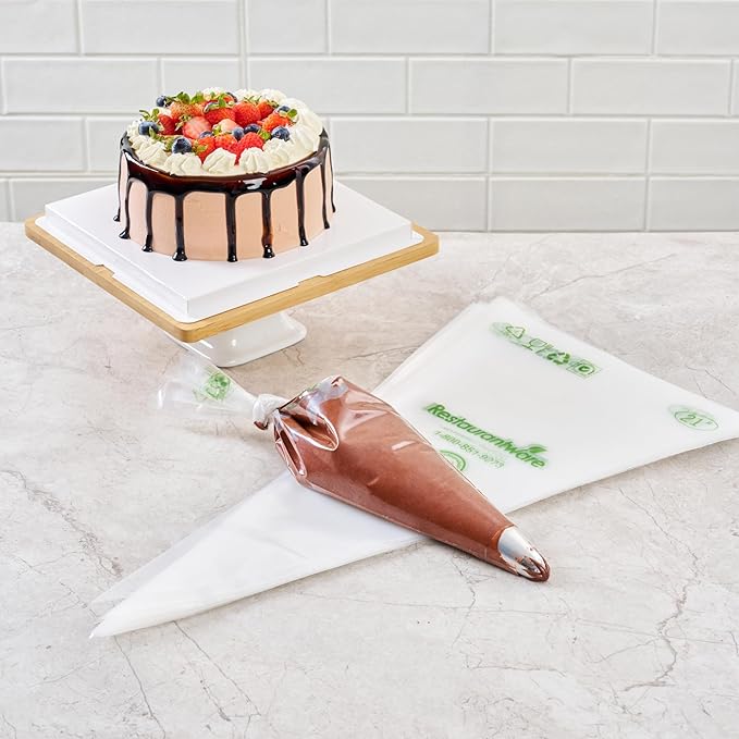 Restaurantware Pastry Tek 21 x 10.2 Inch Piping Bags 100 Disposable Pastry Bags - Sturdy No Slip Clear Plastic Baking Bags To Decorate Cakes For Parties Or Bakeries