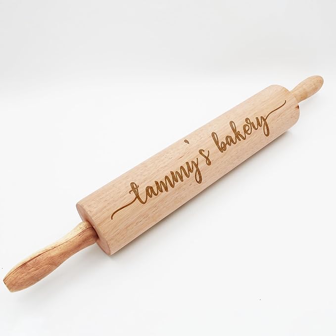 Personalized Wood Rolling Pin, Baking Award Gift, Gifts for Grandma, Chefs and Bakers (Tammy's Bakery)