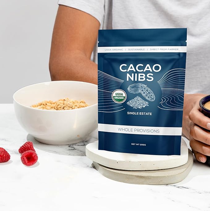 One Farm by WAAYB Organic Cacao Nibs & Powder Bundle – Single Estate, Non-GMO, Fair-Trade, Vegan, Gluten Free, 100% Raw Rizek Cacao in Resealable Bags for Smoothies, Baking & More