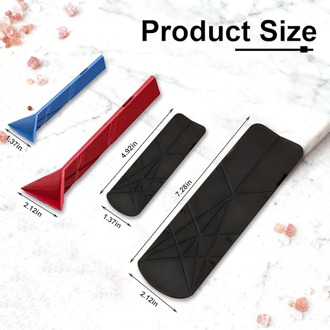 FLAT 3-IN-1 FOLDING MEASURING SPOONS | Magnetic Polygons Measuring Spoon,2 Spoons with 6 Different Sizes｜Space Saving, Nesting Design for Kitchen Storage｜Food Grade Silicone (Maroon)