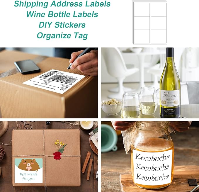 MFLABEL 3-1/3" x 4" FBA Shipping Labels - 6-UP on 8.5x11 Sheet, 50 Sheets (300 Labels) | Easy Peel & Pop-Out Design for Laser & Inkjet Printers | Address Labels for Amazon FBA, UPS, FedEx