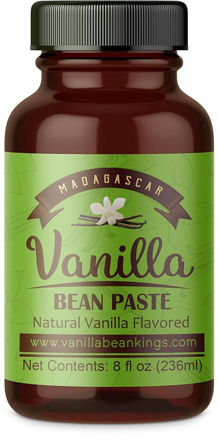 Vanilla Bean Paste for Baking and Cooking - Gourmet Madagascar Bourbon Blend made with Real Vanilla Seeds - 8 Ounces