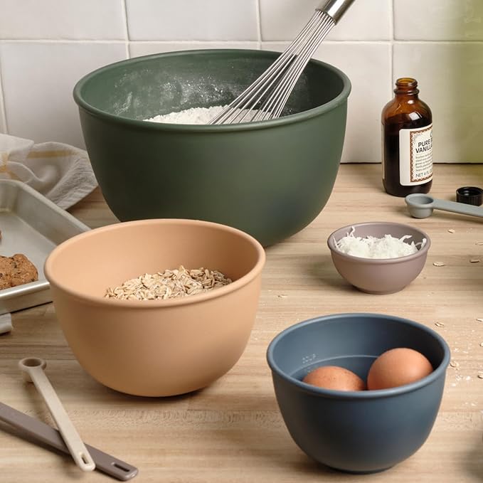 Bamboozle Astrik Mega Baking Bundle| 5 Piece Mixing Bowl Set | Measuring Cups and Spoons | Silicone Lid Set | Cooking and Meal Prep | Dishwasher Safe | Microwave Safe | Alpine Forest